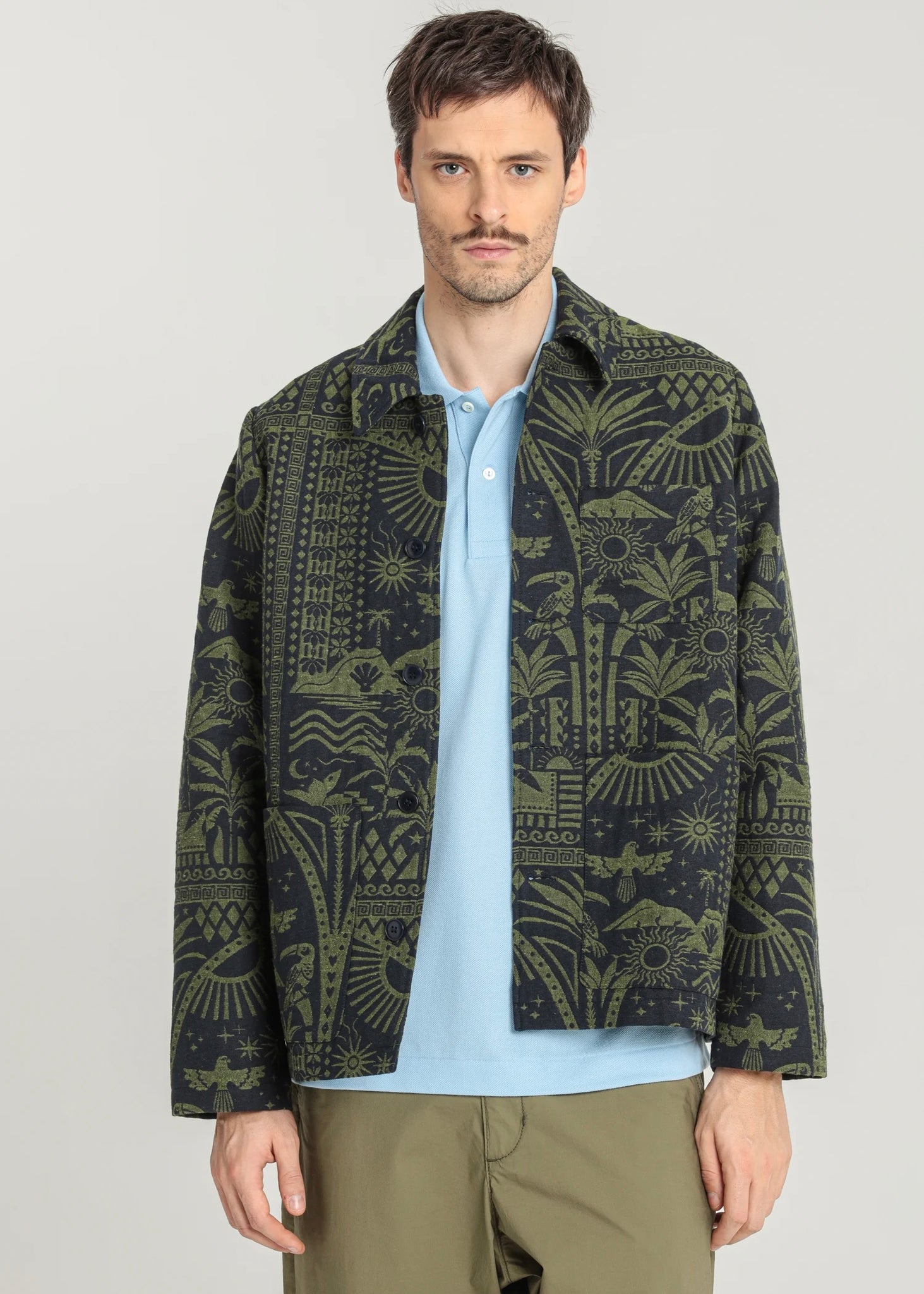 Vaco Printed Jacquard Jacket — NAVY