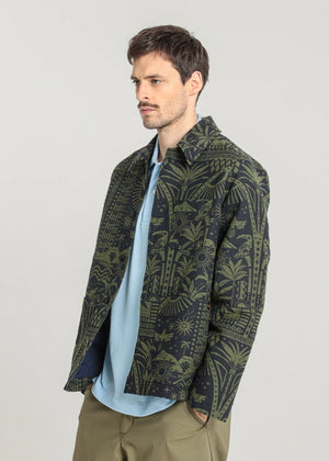 Vaco Printed Jacquard Jacket — NAVY