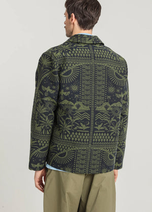 Vaco Printed Jacquard Jacket — NAVY