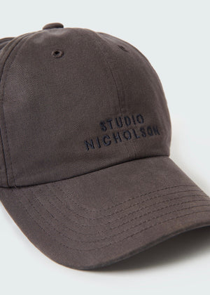 Studio Nicholson Logo Cap — ASPHALT