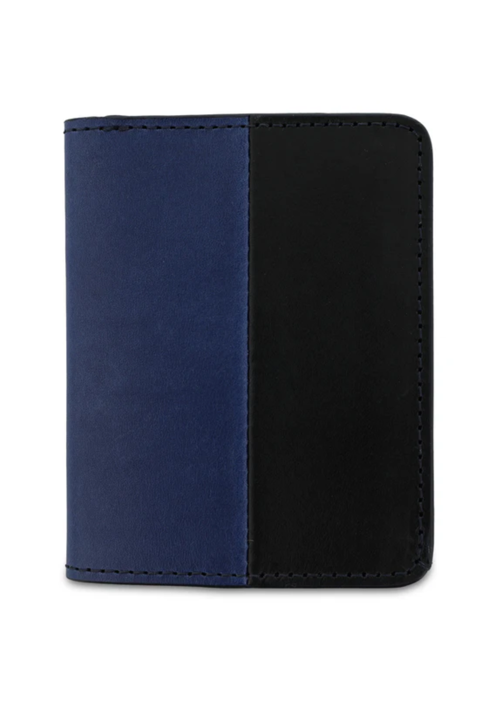 Slim Leather Wallet Vertical — MARINE / NAVY
