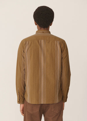 Dean Embroidered Jacquard Shirt — CAMEL