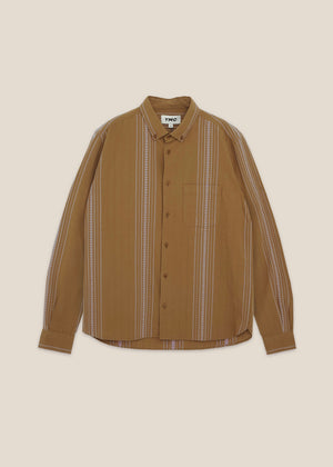 Dean Embroidered Jacquard Shirt — CAMEL