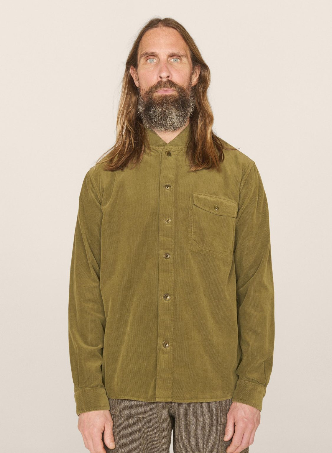 Delinquents Needlecord Organic Cotton Overshirt - Olive