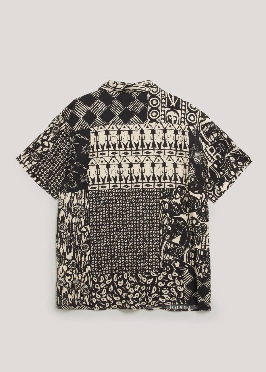 Malick Shirt — BLACK / ECRU