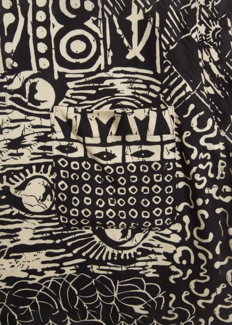 Malick Shirt — BLACK / ECRU