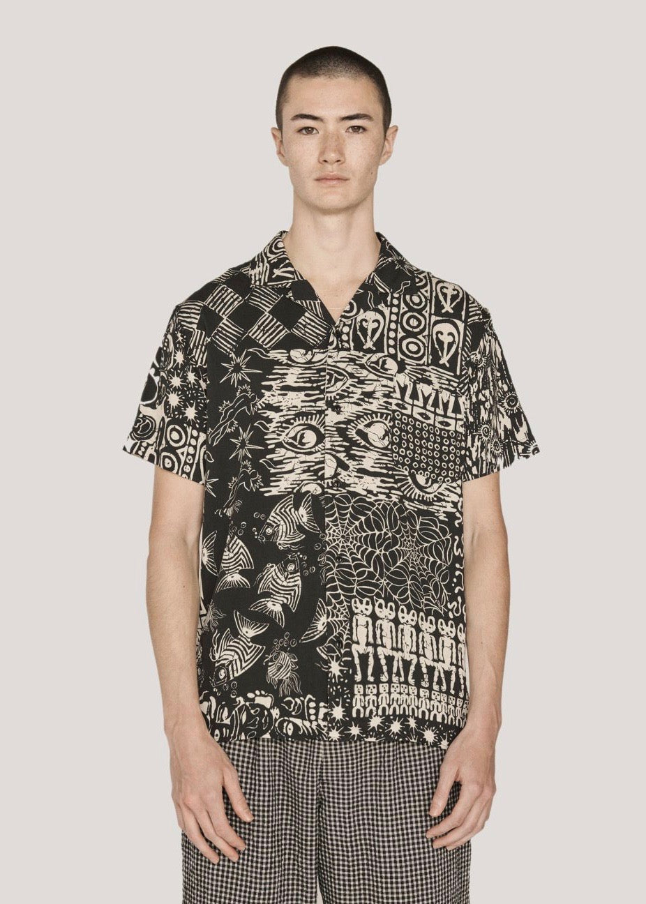 Malick Shirt — BLACK / ECRU