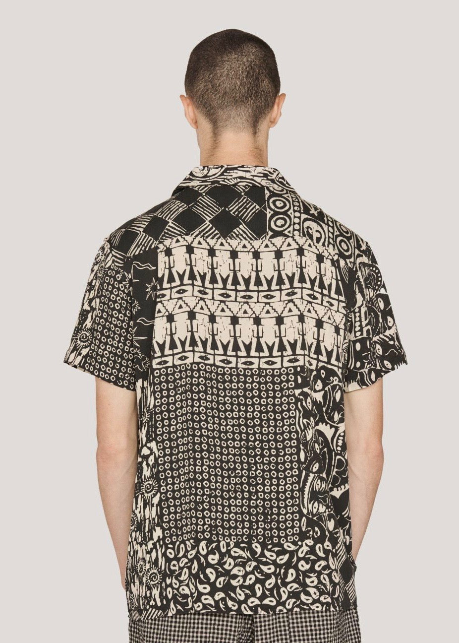 Malick Shirt — BLACK / ECRU