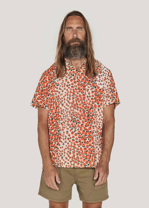 Malick Shirt Floral — ORANGE