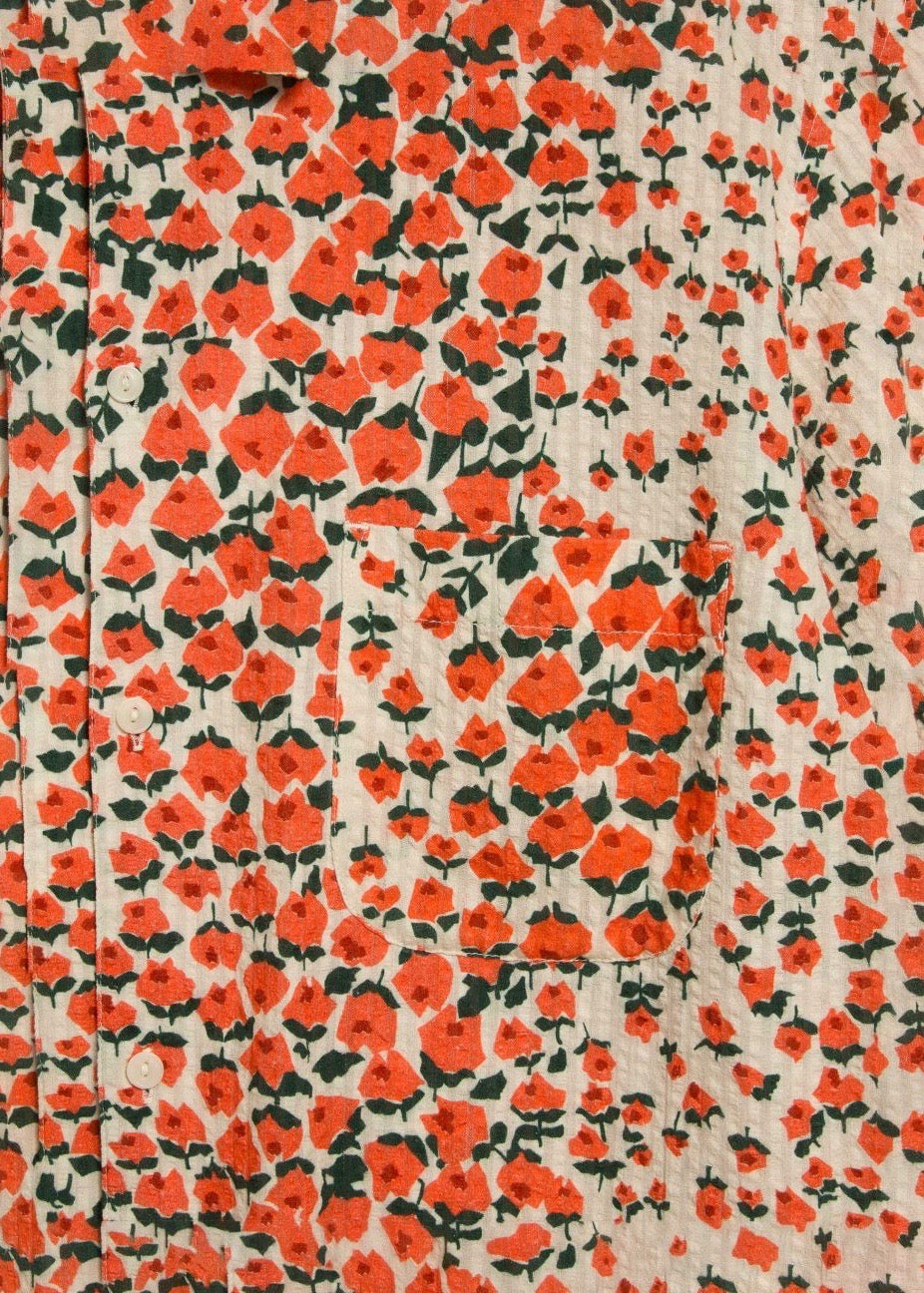 Malick Shirt Floral — ORANGE