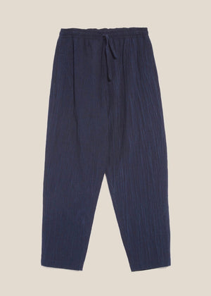 Alva Seersucker Skate Trouser — NAVY