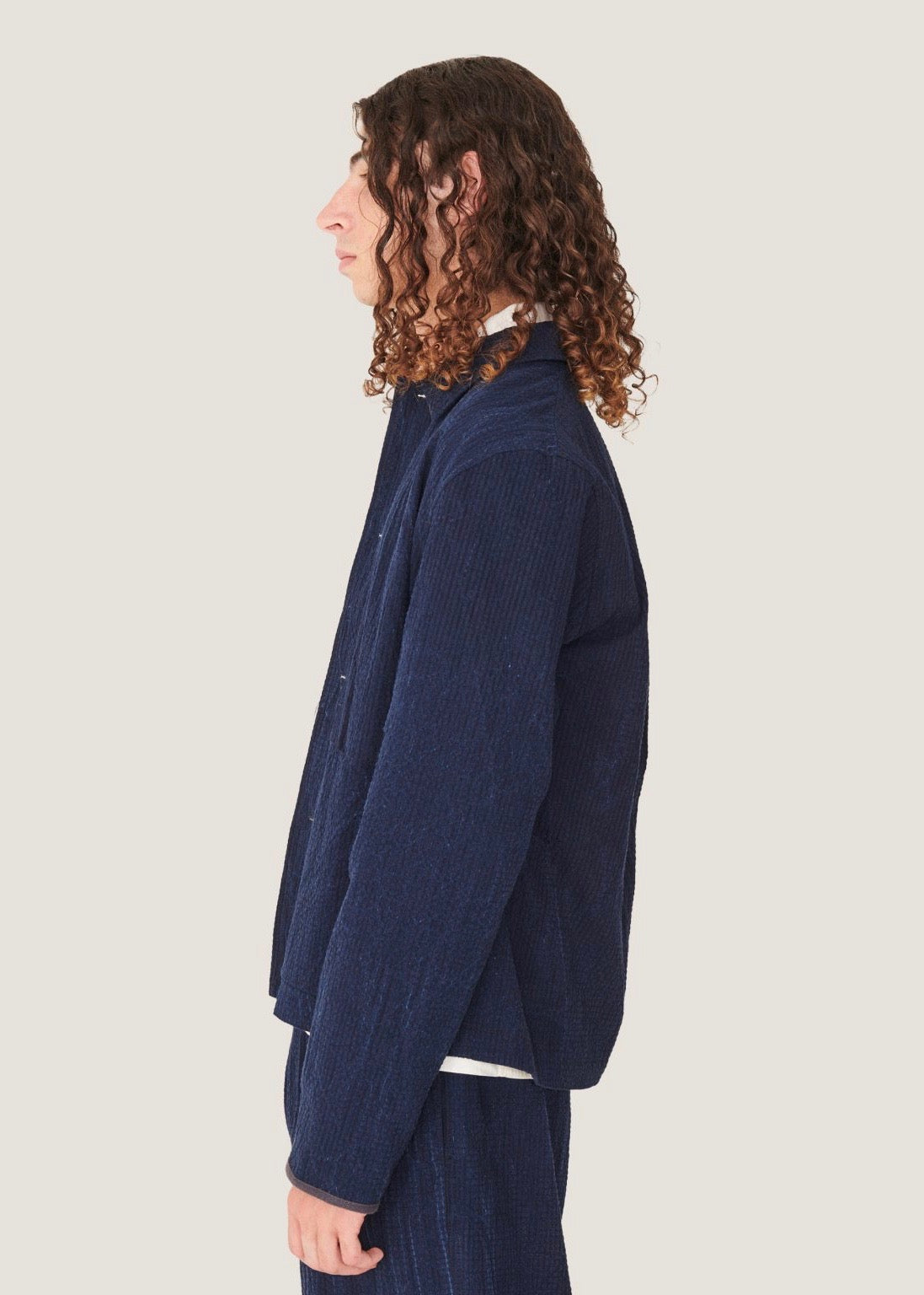 Groundhog Seersucker Jacket — NAVY