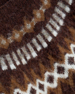 Suedehead Fairisle Crew Knit Brown Multi