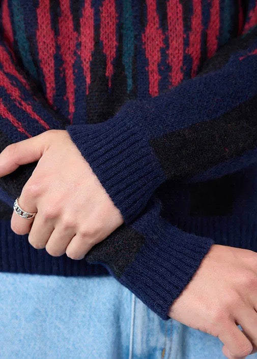 Chromatic Jumper — NAVY / RED