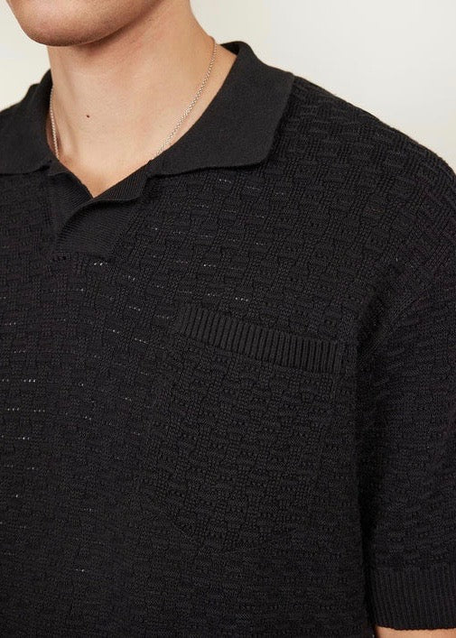 Blackjack Negroni Knitted Polo — BLACK