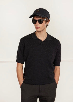 Blackjack Negroni Knitted Polo — BLACK