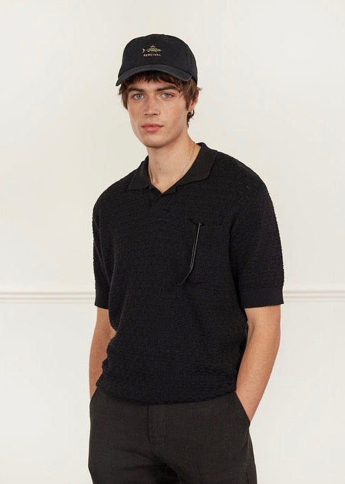 Blackjack Negroni Knitted Polo — BLACK