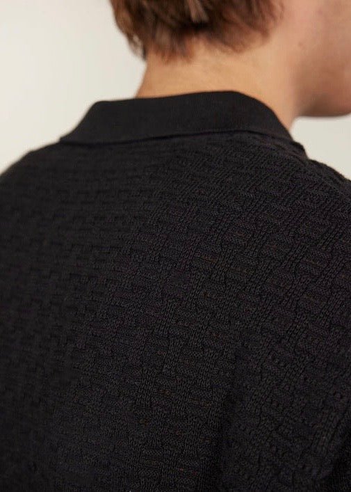 Blackjack Negroni Knitted Polo — BLACK