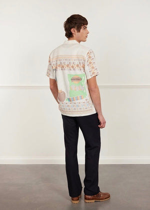 Meal Deal Tapestry Cuban Shirt — BEIGE / MULTI