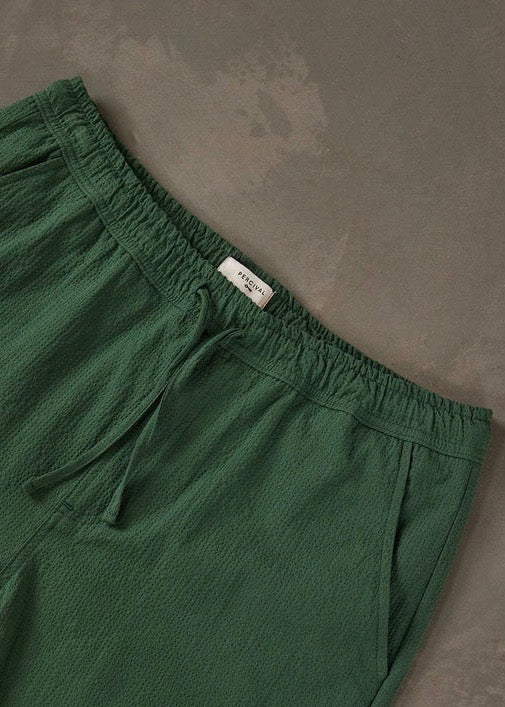 Classic Seersucker Shorts — GREEN
