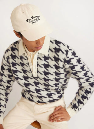 PERCIVAL Houndstooth Rugby Shirt - ECRU