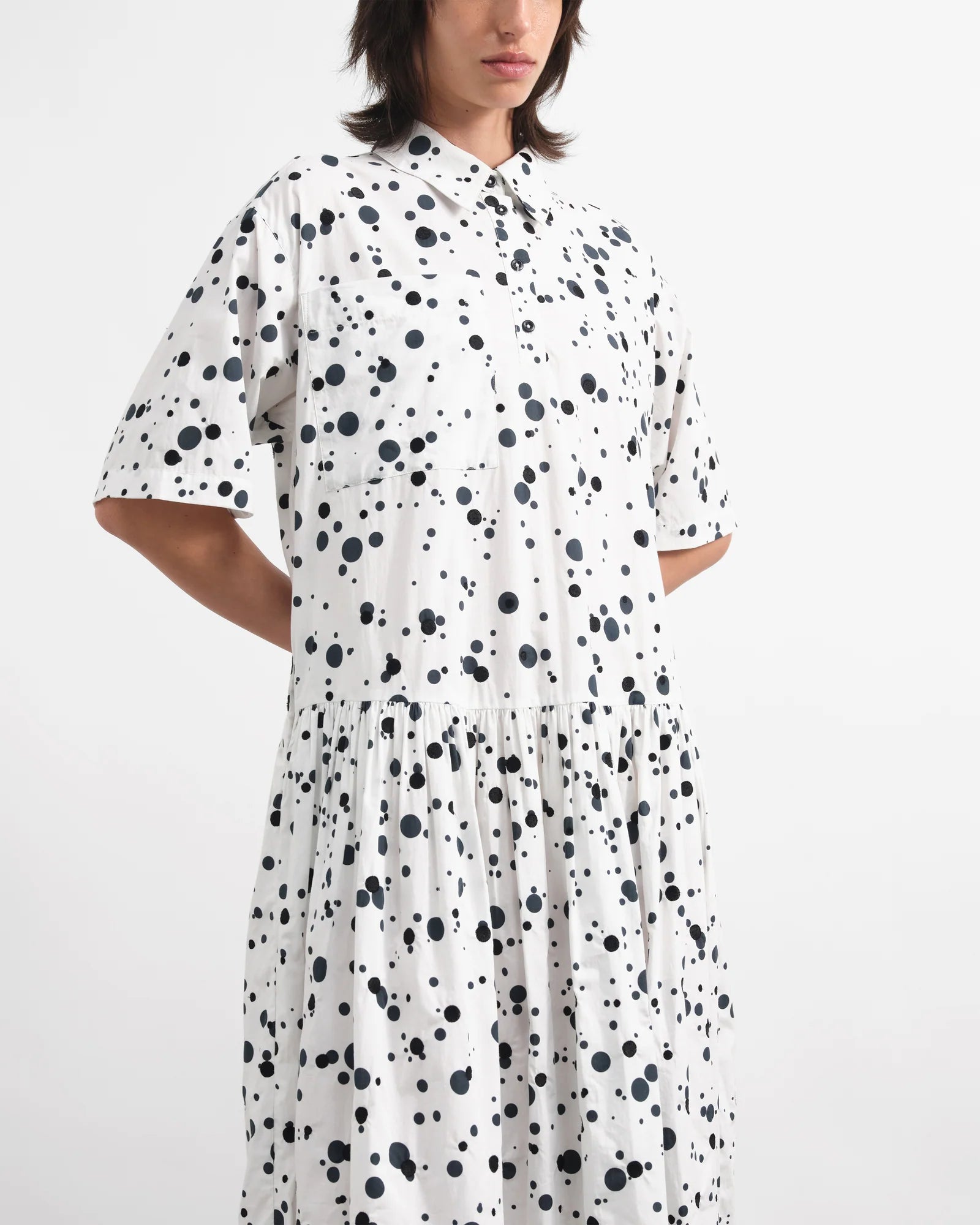 Parklife Dress — WHITE BLACK