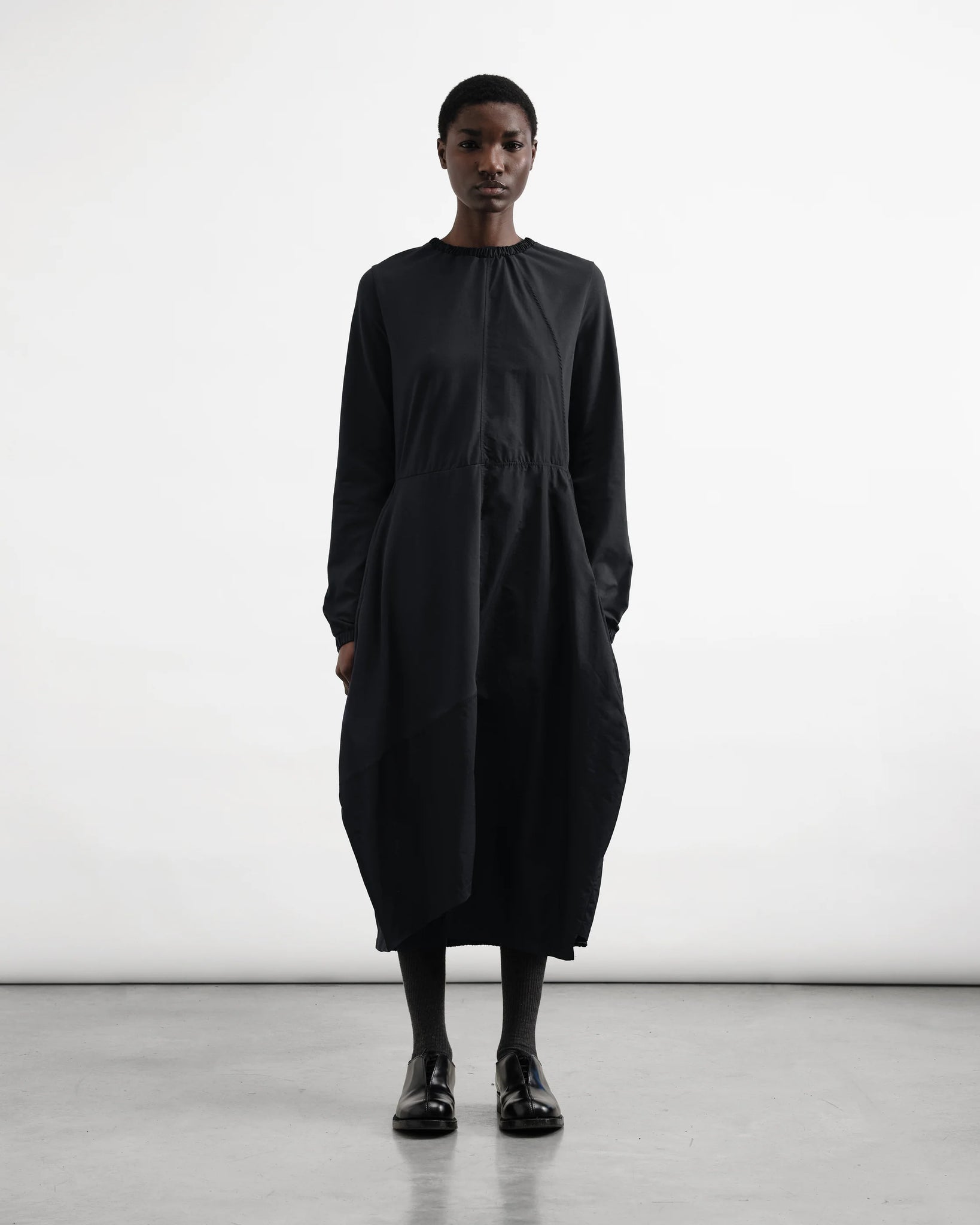 Noriko Balloon Dress — BLACK