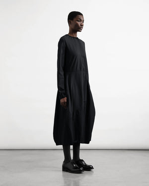 Noriko Balloon Dress — BLACK