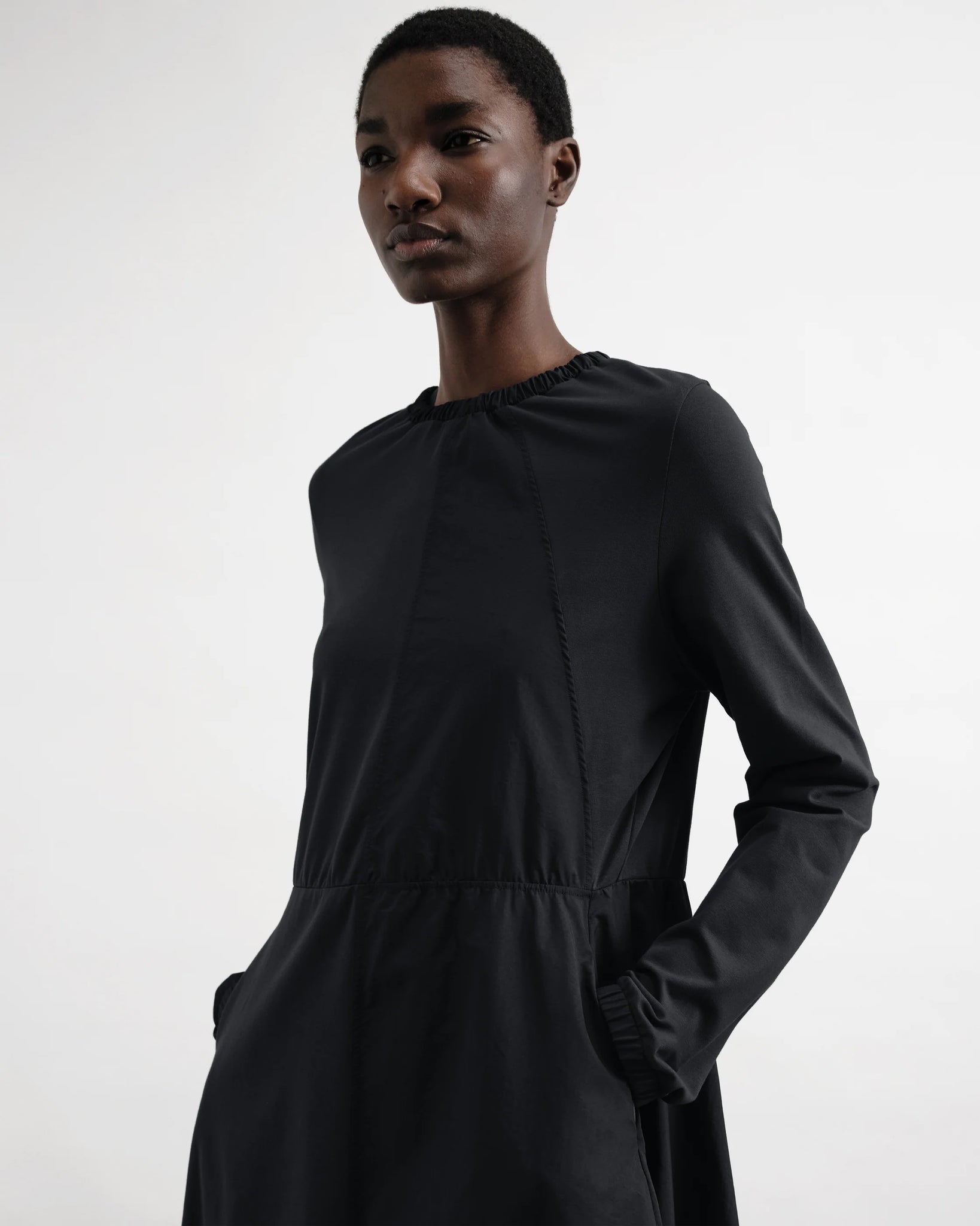 Noriko Balloon Dress — BLACK
