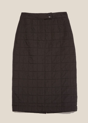 Alina Wadded Skirt — BLACK