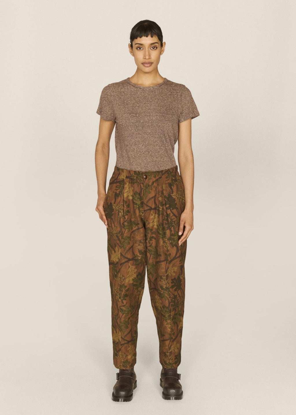 Sylvian Flannel Trouser — BROWN / GREEN