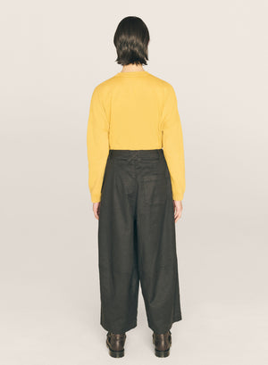 YMC Deadbeat Cotton Linen Trouser - BLACK