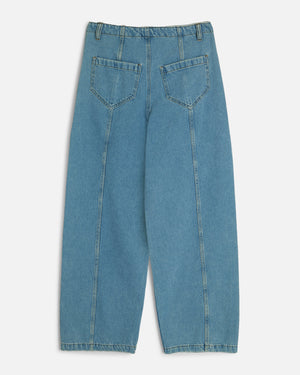 Displaced Seam Unisex Jeans — BLUE