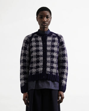 Atomic Cardigan — NAVY / GREY