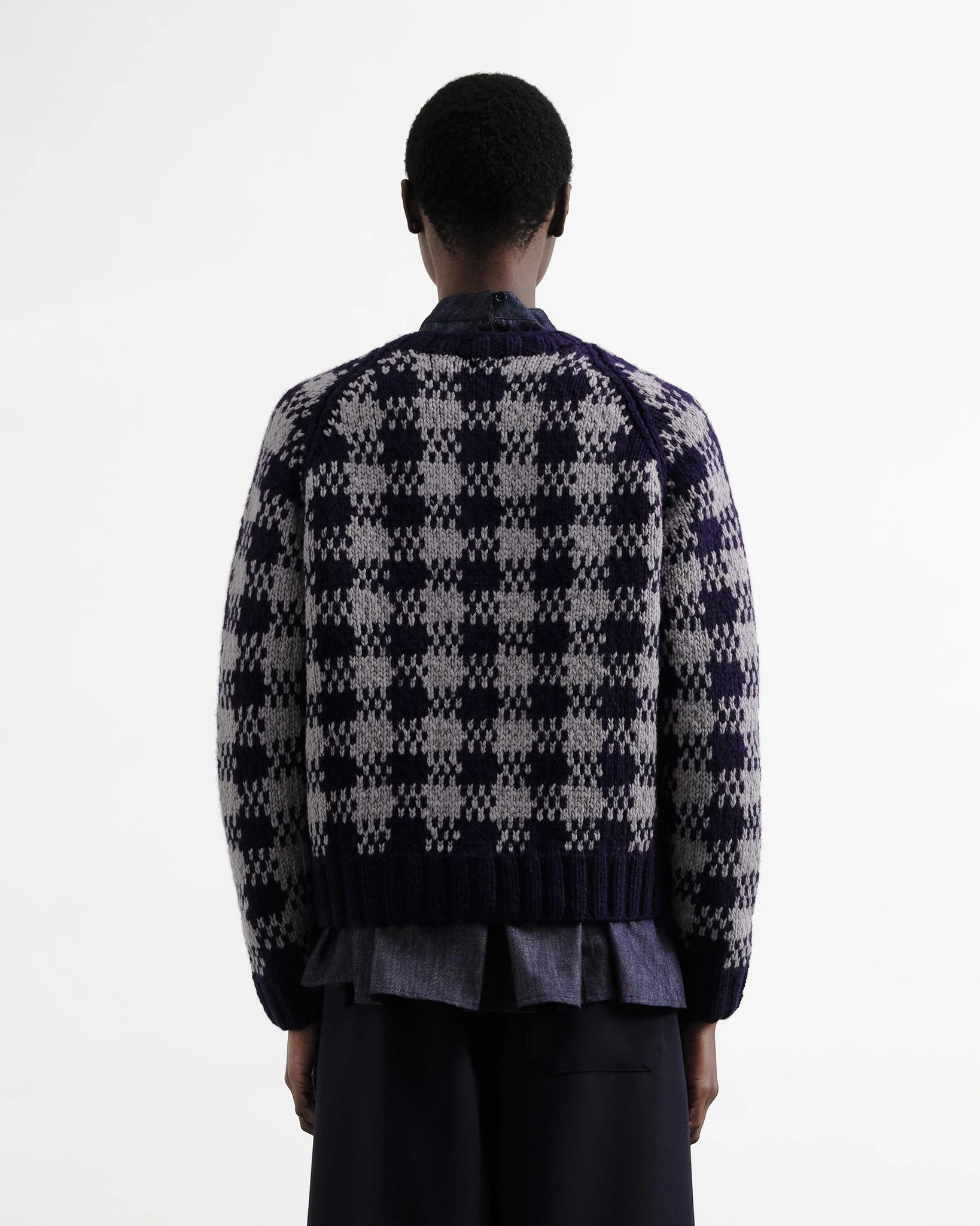 Atomic Cardigan — NAVY / GREY