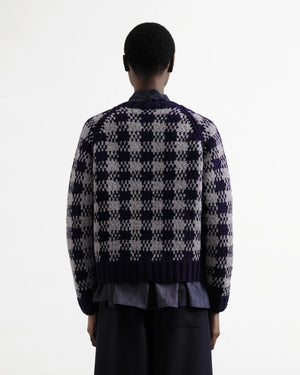 Atomic Cardigan — NAVY / GREY