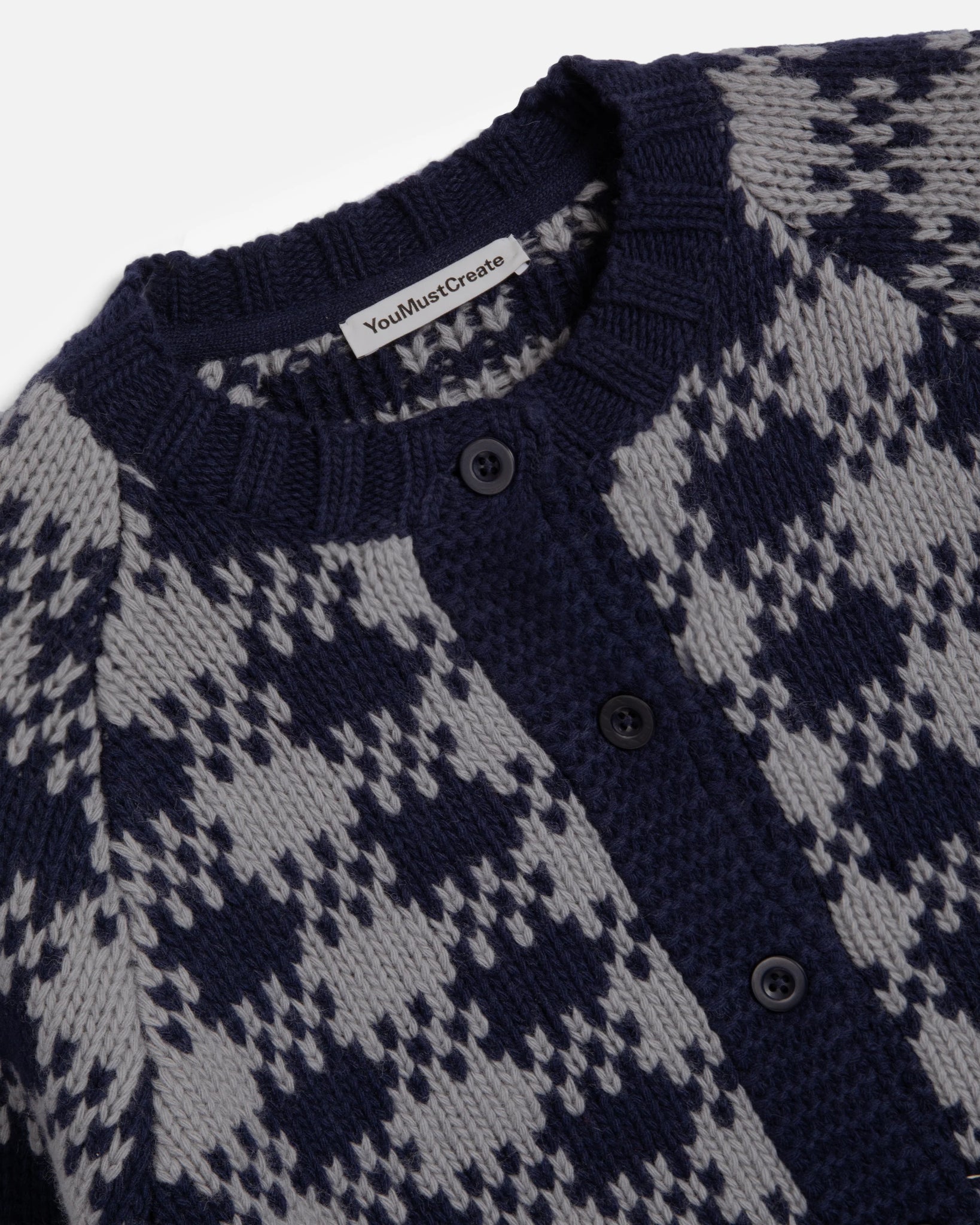 Atomic Cardigan — NAVY / GREY