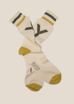 Y Motif Socks —  GREEN / YELLOW