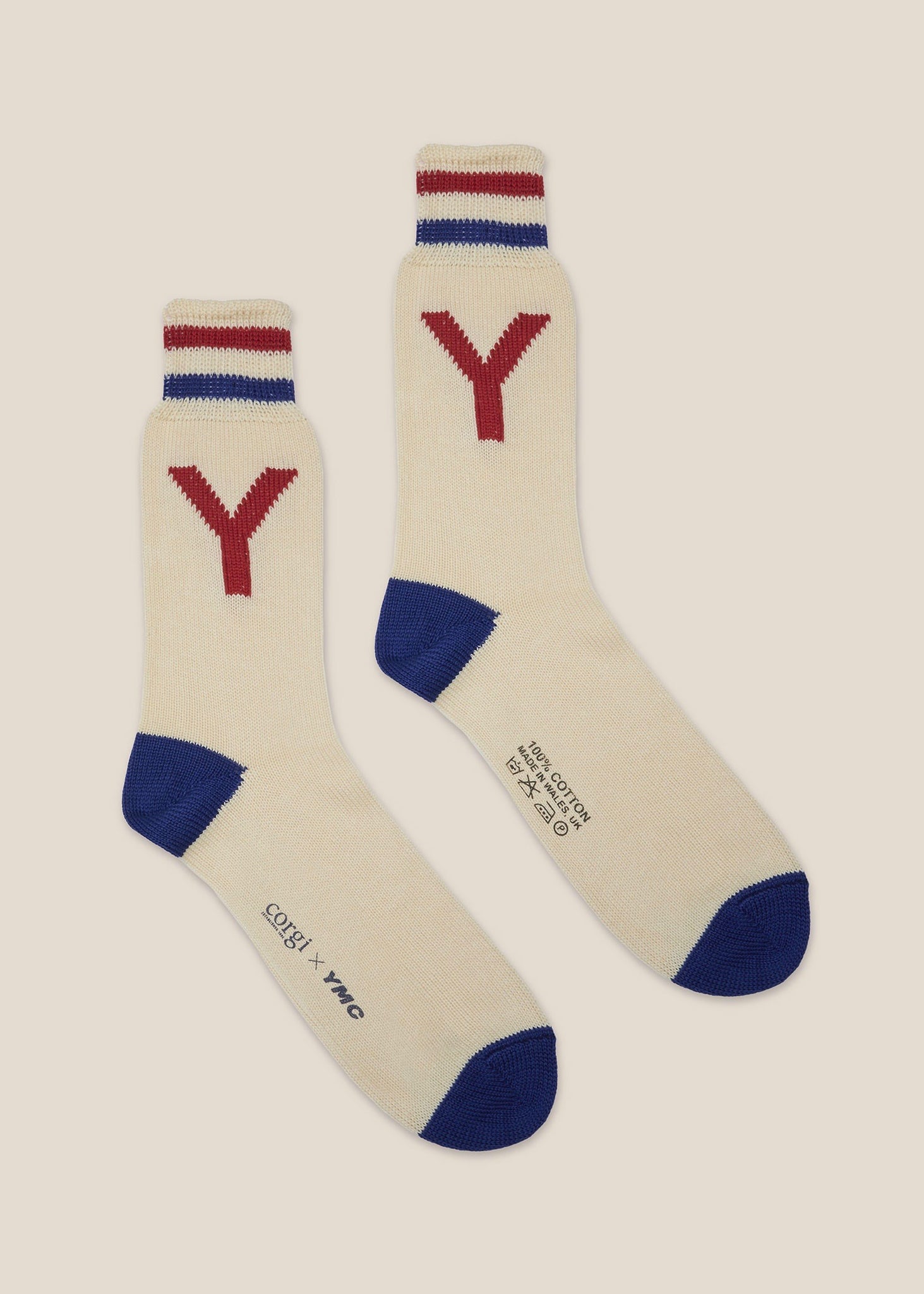 Y Motif Socks —  GREEN / YELLOW