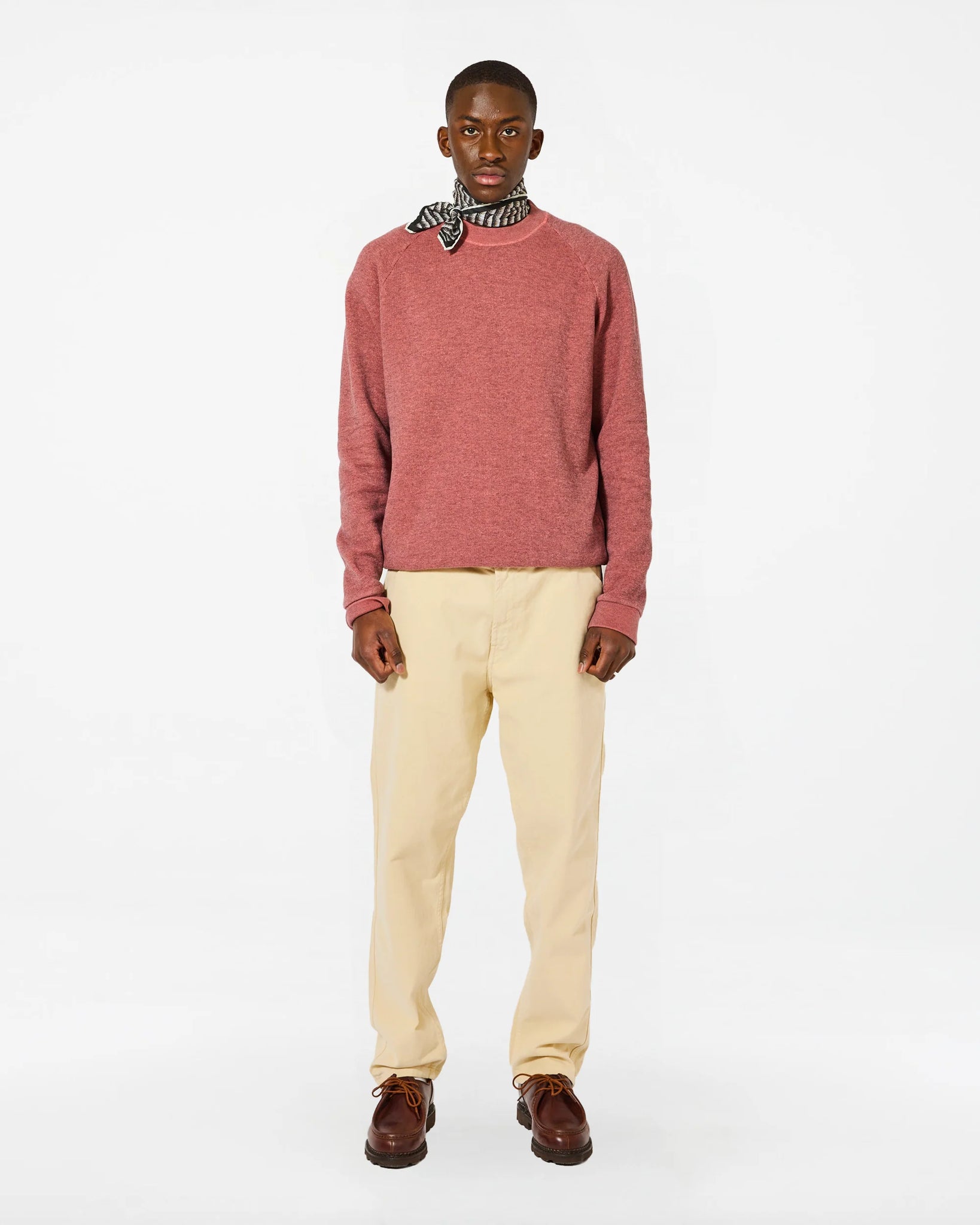Terry Crewneck Sweat — CORAL PINK