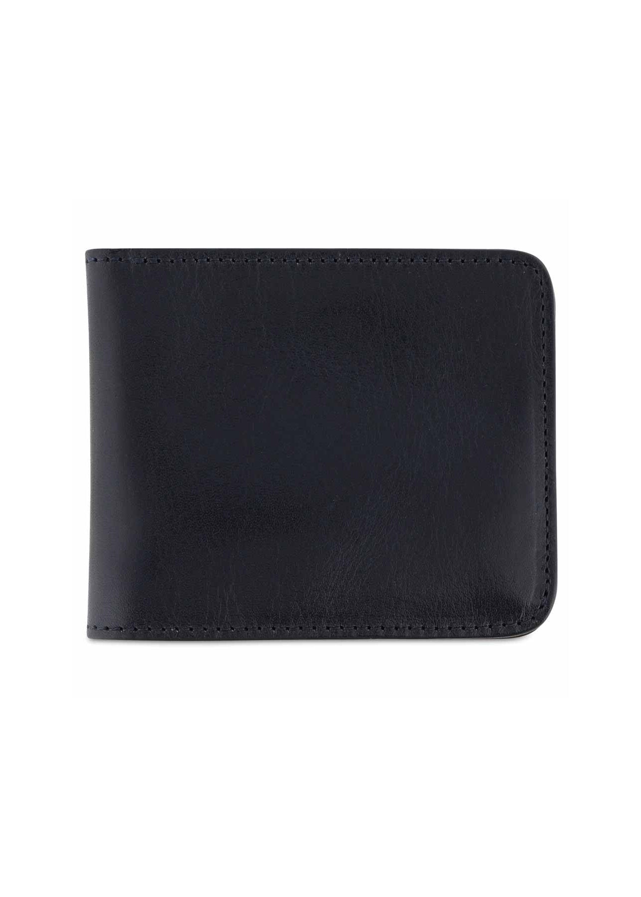 Billfold Leather Wallet — BLUE / COGNAC