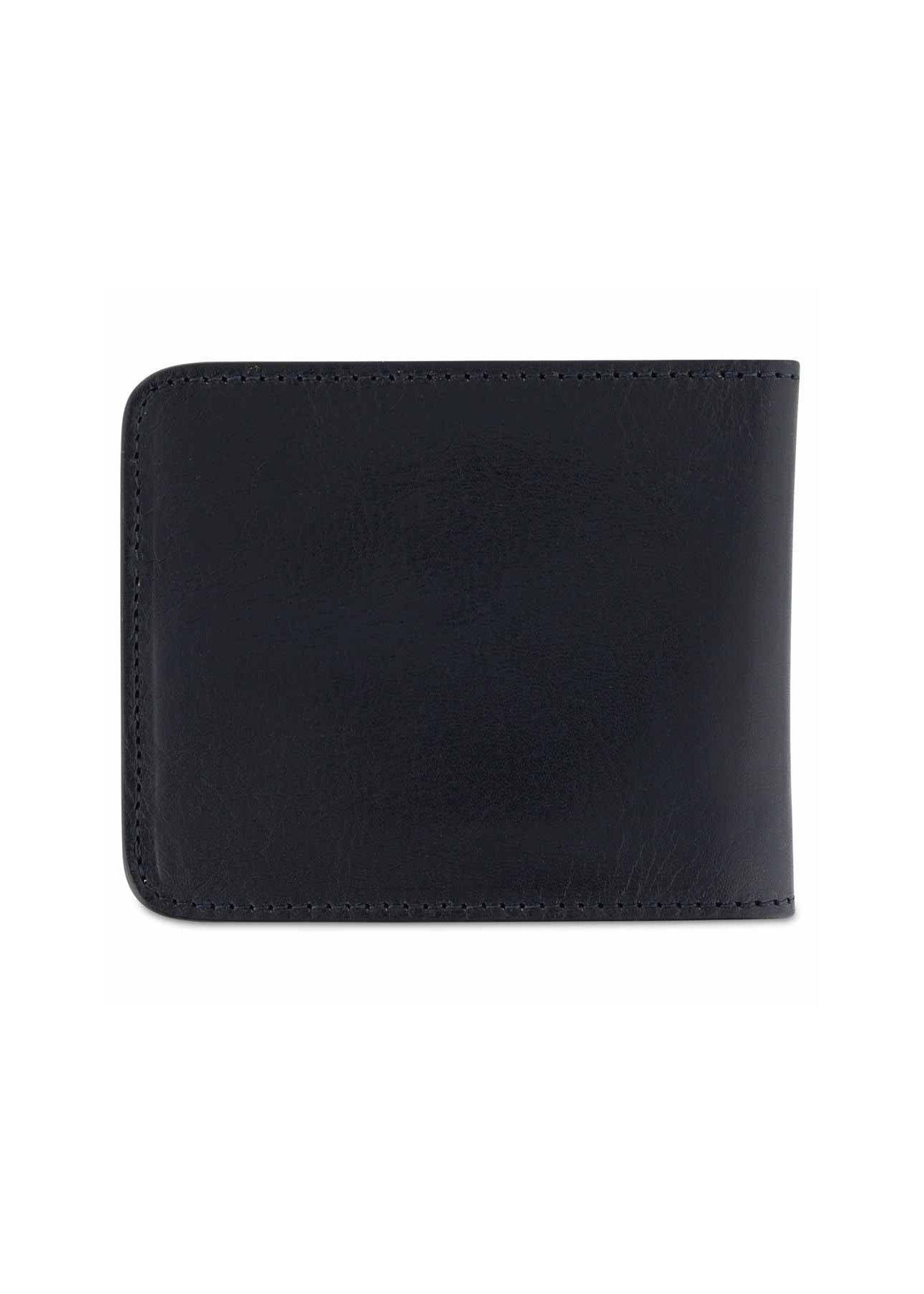 Billfold Leather Wallet — BLUE / COGNAC