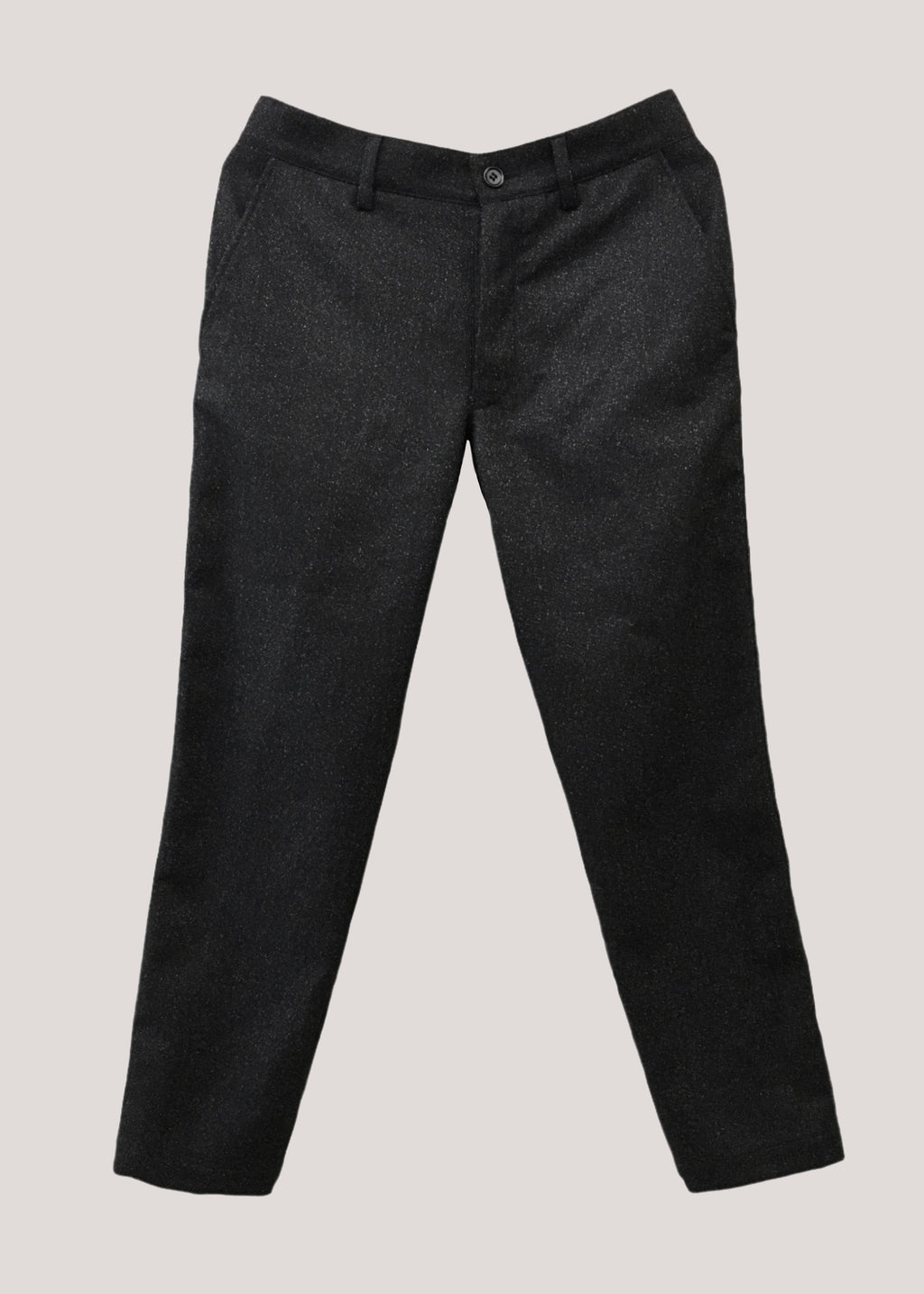 Textured Wool Trousers — BLACK