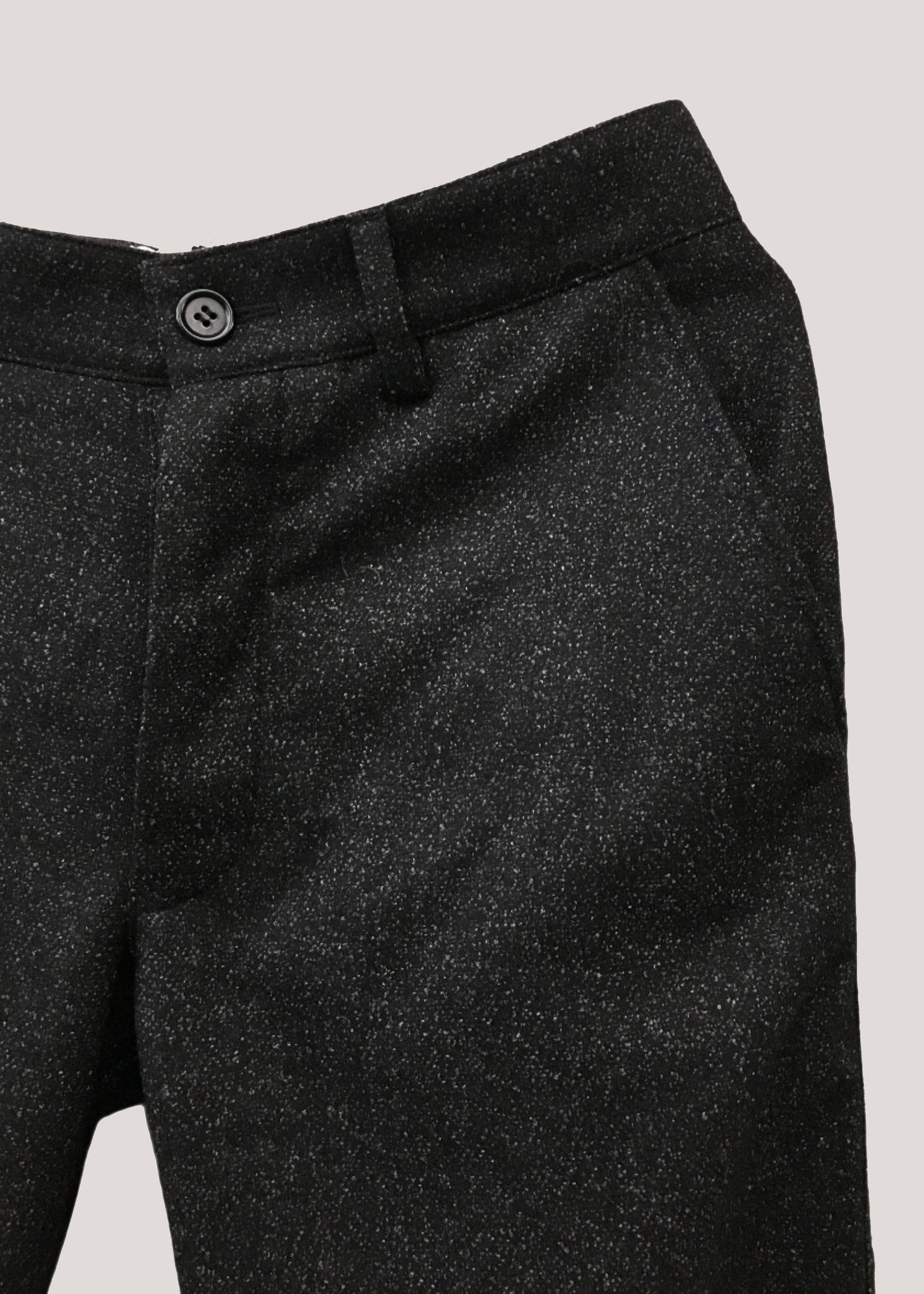 Textured Wool Trousers — BLACK