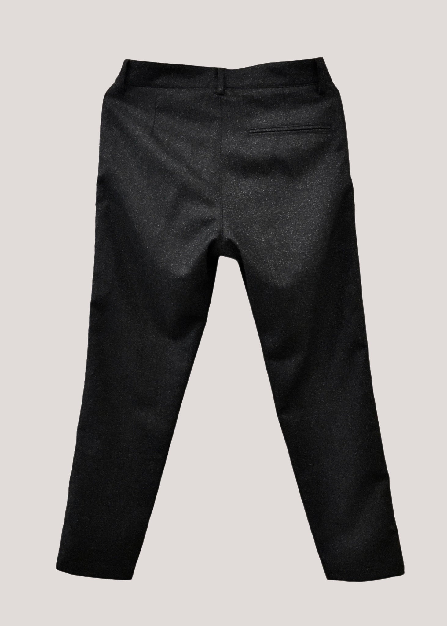 Textured Wool Trousers — BLACK