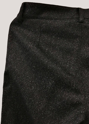 Textured Wool Trousers — BLACK