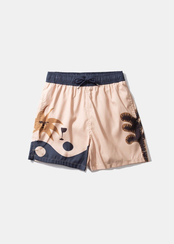 Yin Yang Sun Swim Shorts — TAN