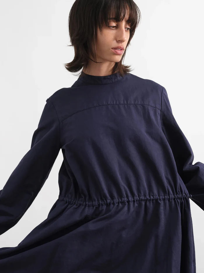 Carter Dress Linen — NAVY WASHED