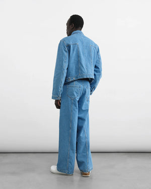 Displaced Seam Unisex Jeans — BLUE
