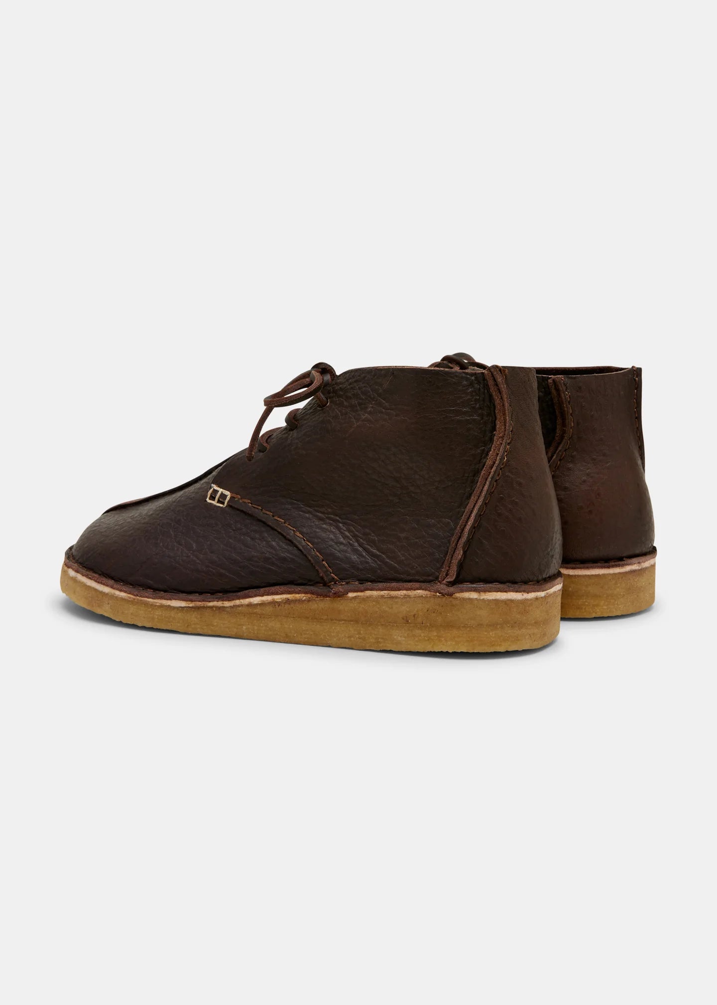 YOGI FOOTWEAR — Glenn Centre Seam Textured Ostrich Leather Boot - Dark Brown